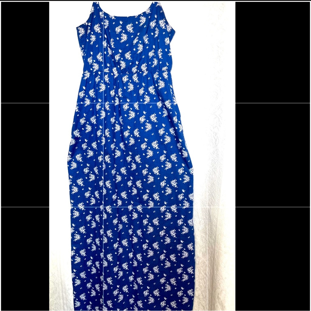 J CREW indigo maxi dress spaghetti straps size 6